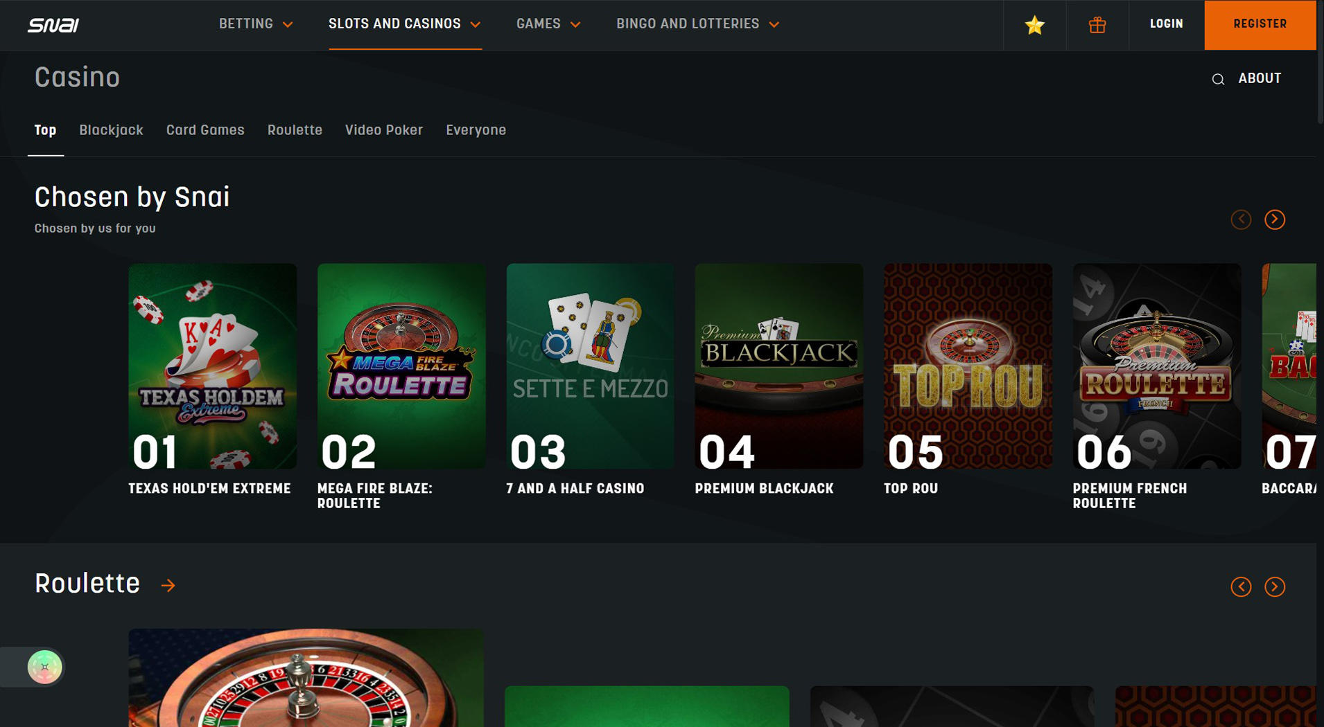 3. SNAI- Forte valore del casinò Zimpler