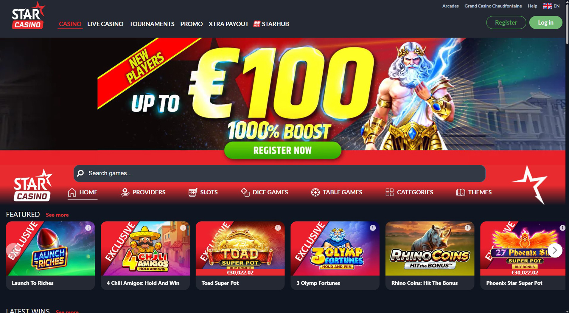 8. Star Casino- Bonus popolare del casinò Zimpler